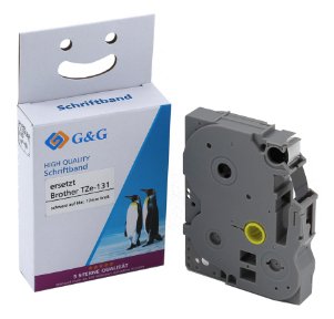 G&G Cinta Para Etiquetadora Sustituye Brother Tze-131, 12 Mm, Negro A Transparente