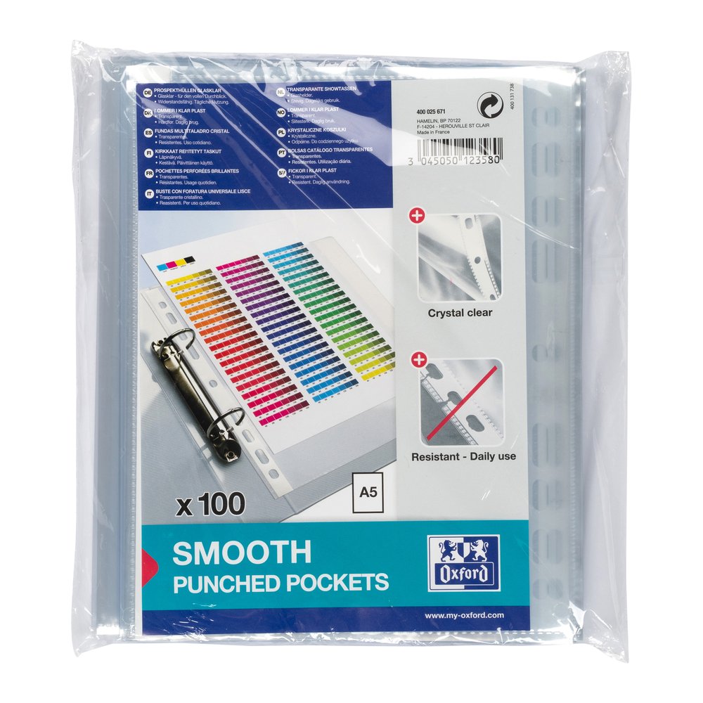 EAN 3045050123580 - Oxford 400025671 protector de hojas 150 x 210 mm (A5) Polipropileno (PP) 100 pieza(s) imagen 6