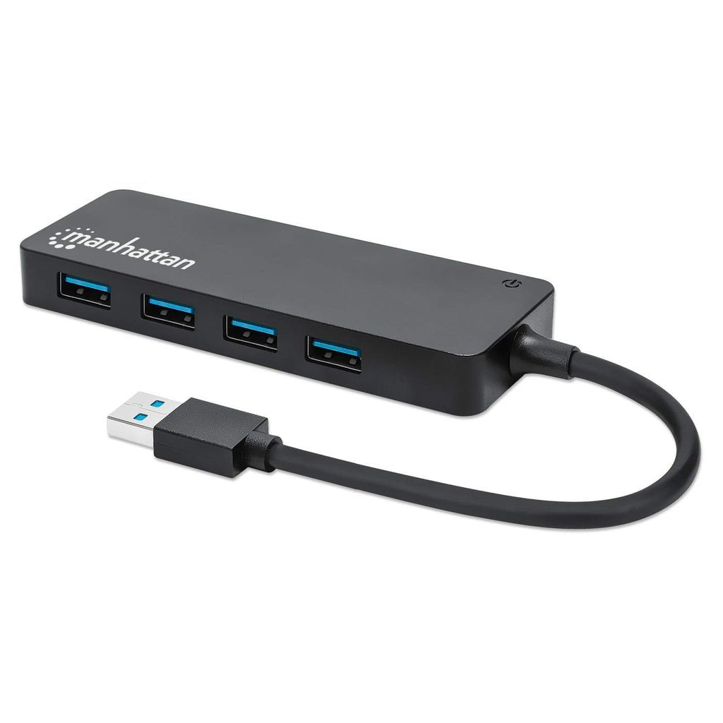 EAN 0766623164900 - Manhattan 164900 hub de interfaz USB 3.2 Gen 1 (3.1 Gen 1) Type-A 5000 Mbit/s Negro imagen 1