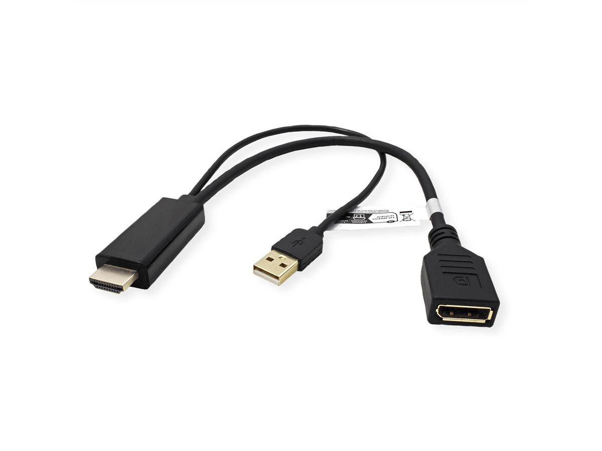 Value 4k Hdmi-Displayport Adapter, V1.2, Hdmi St - Dp Bu