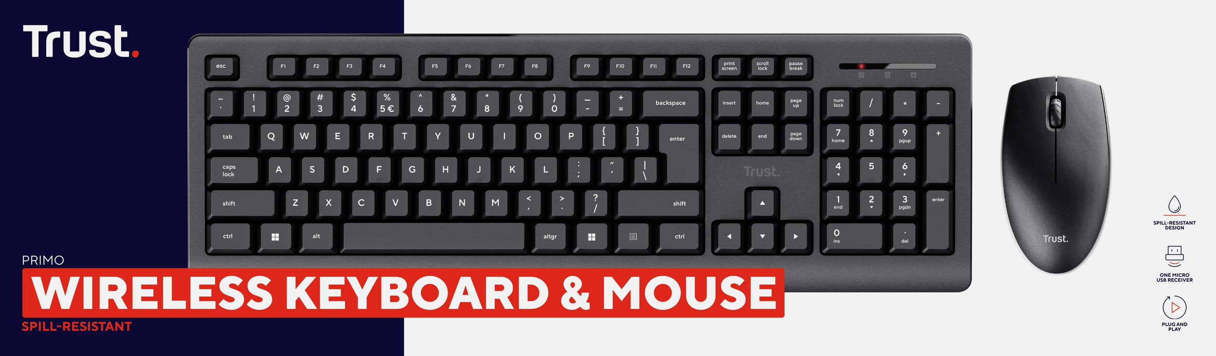 Trust Primo Wireless Desktopset De