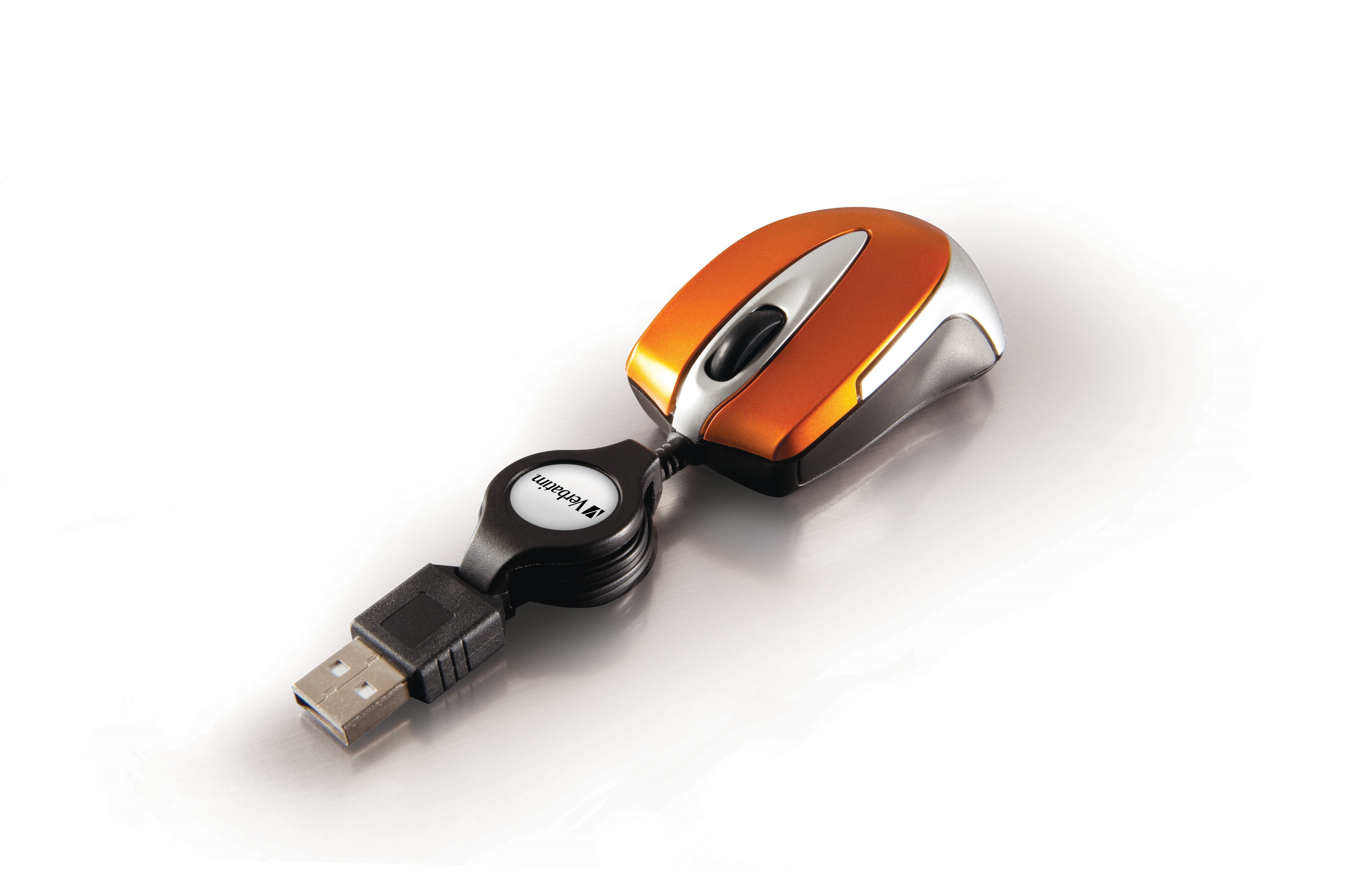 Verbatim Ratón Go Mini Cable Usb Retractil 1000ppp Ultraportátil Naranja