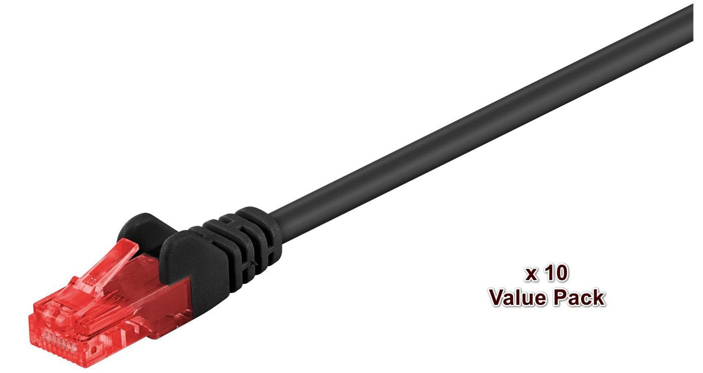 U/Utp Cat6 3m Black 10 Pack 1 Pcs. = 10 Pcs. In One Bag