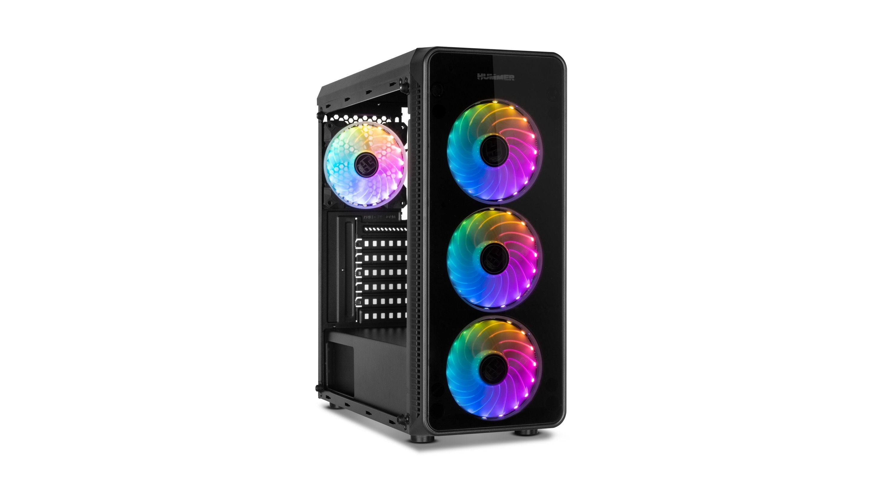 Caja Pc Nox Atx Hummer Tgm Rainbow 1xusb3.0 2xusb2.0 Negro Rgb