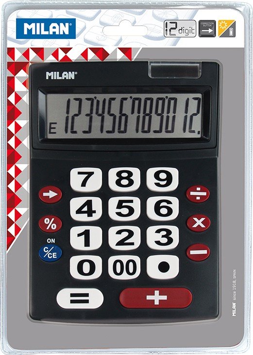 EAN 8411574012054 - Milan 151712BL calculadora Escritorio Calculadora básica Negro, Rojo, Blanco imagen 2