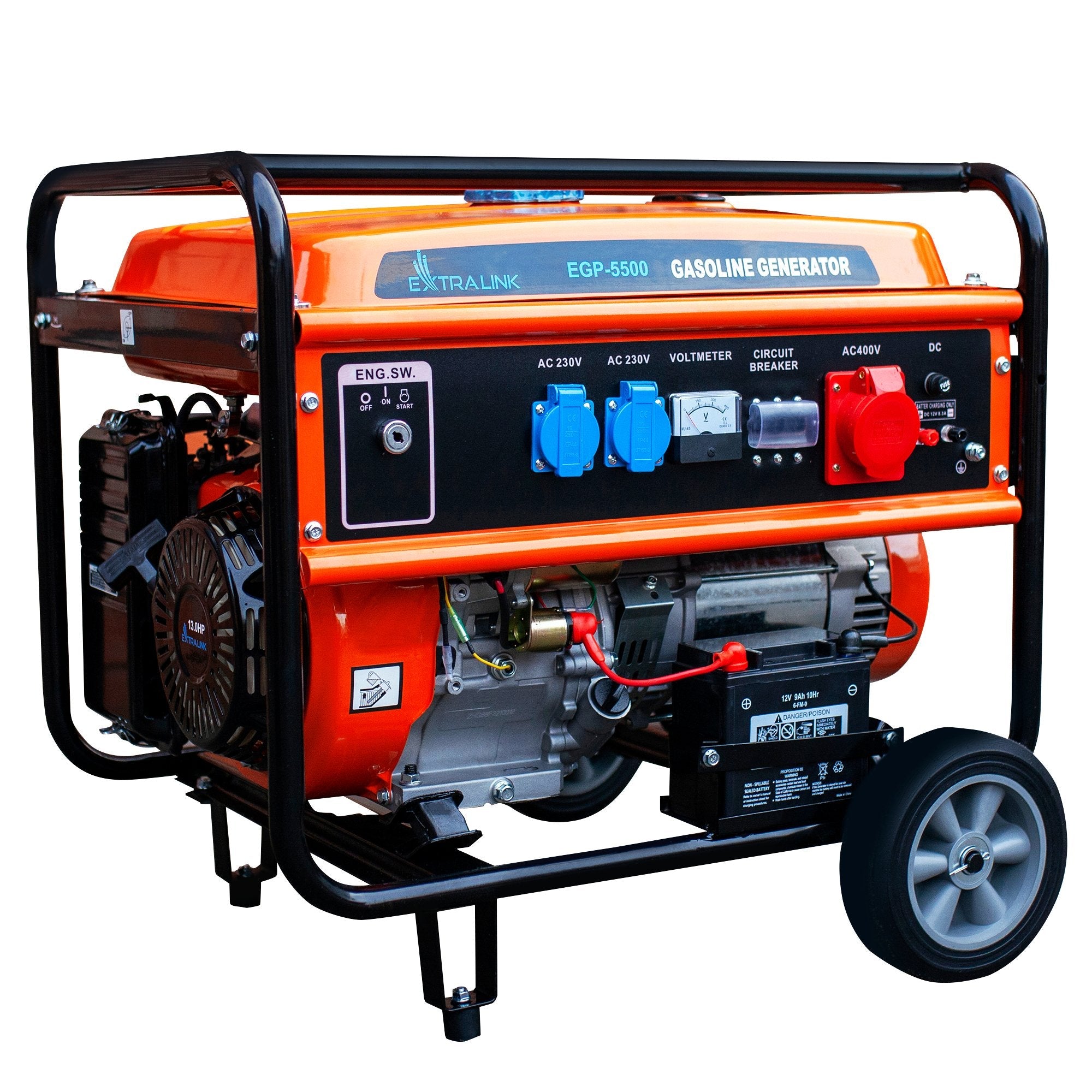 EAN 5905090330356 - Extralink EX.30356 motor-generador 5000 W 25 L Negro, Naranja imagen 23