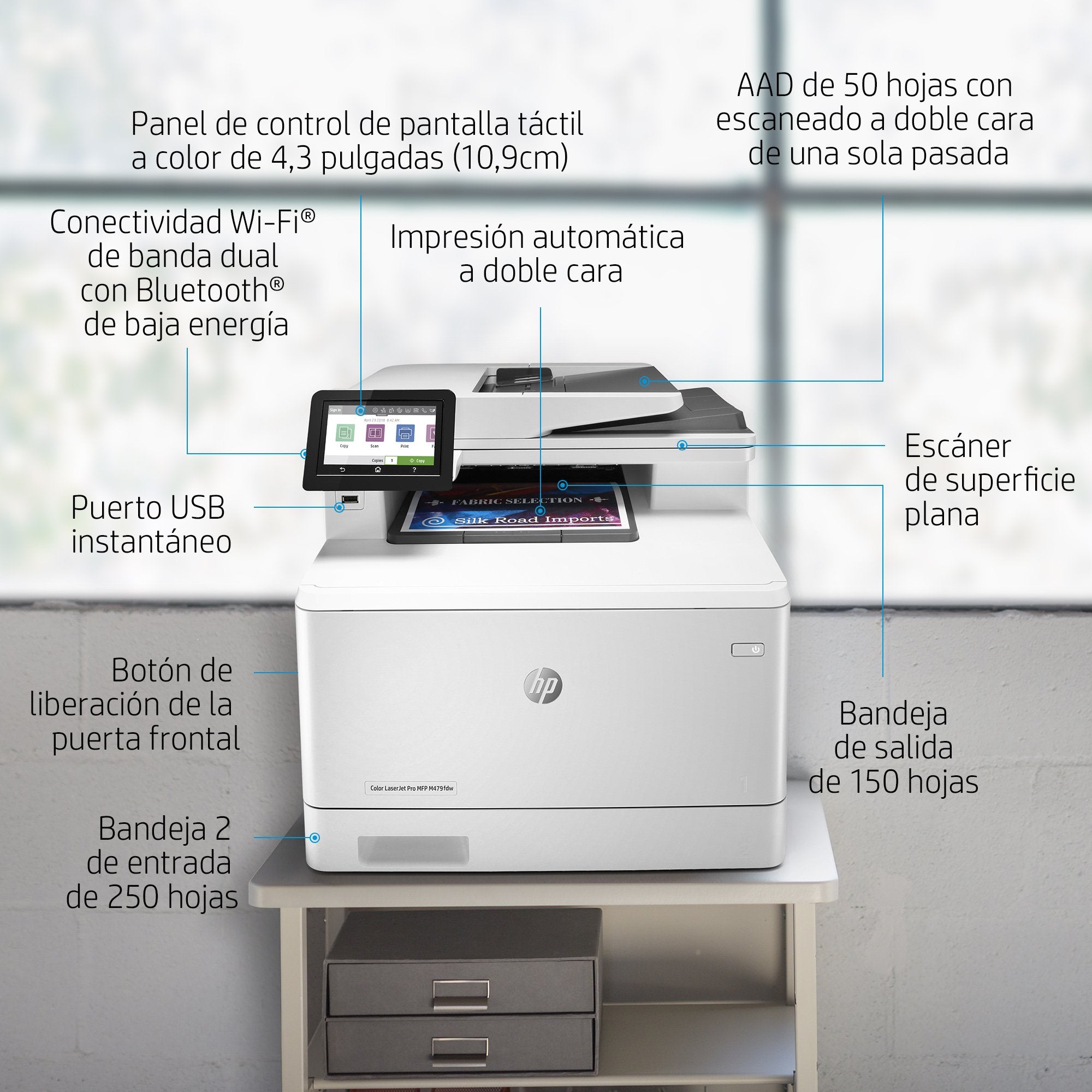 EAN 0192018996632 - HP Color LaserJet Pro MFP M479fnw Laser A4 600 x 600 DPI 27 ppm Wifi imagen 4