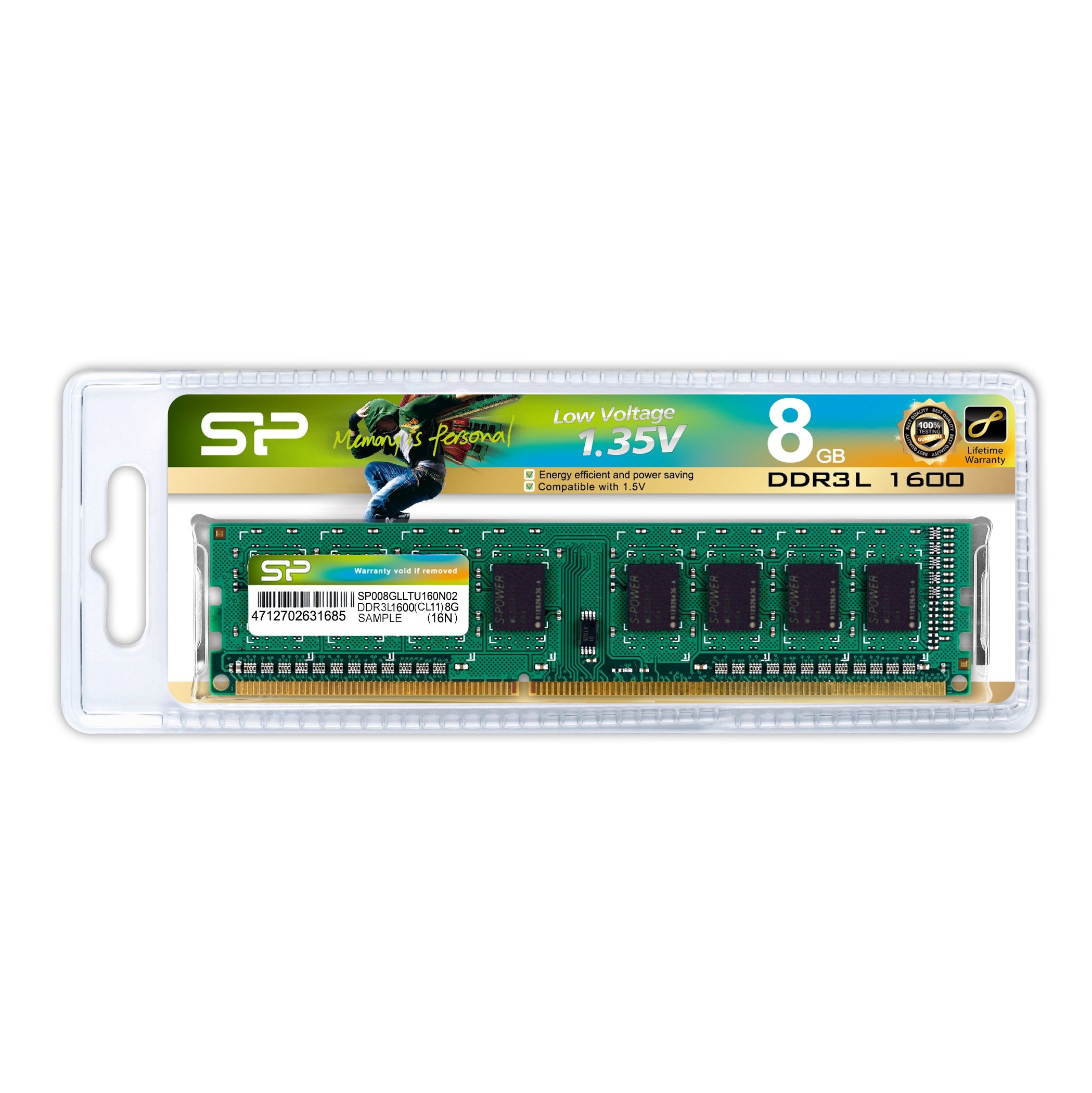 EAN 4712702631685 - Silicon Power SP008GLLTU160N02 módulo de memoria 8 GB 1 x 8 GB DDR3L 240-pin DIMM imagen 2
