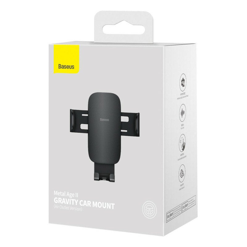 Soporte Baseus Para Coche Rejilla Metal Age Gravity Air 2 Negro Y Rojo