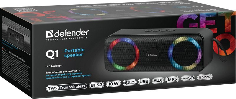 Altavoz Defender Beatbox 20 Bluetooth 20w Luz/Bt/Mic/Fm/Usb/Tf