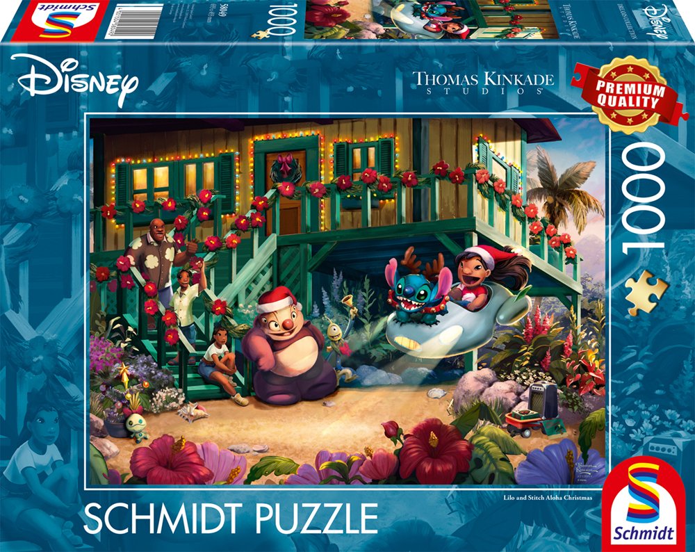 Schmidt Spiele Thomas Kinkade Studios: Disney - Lilo And Stitch Aloha Christmas (1000 Teile) 58049