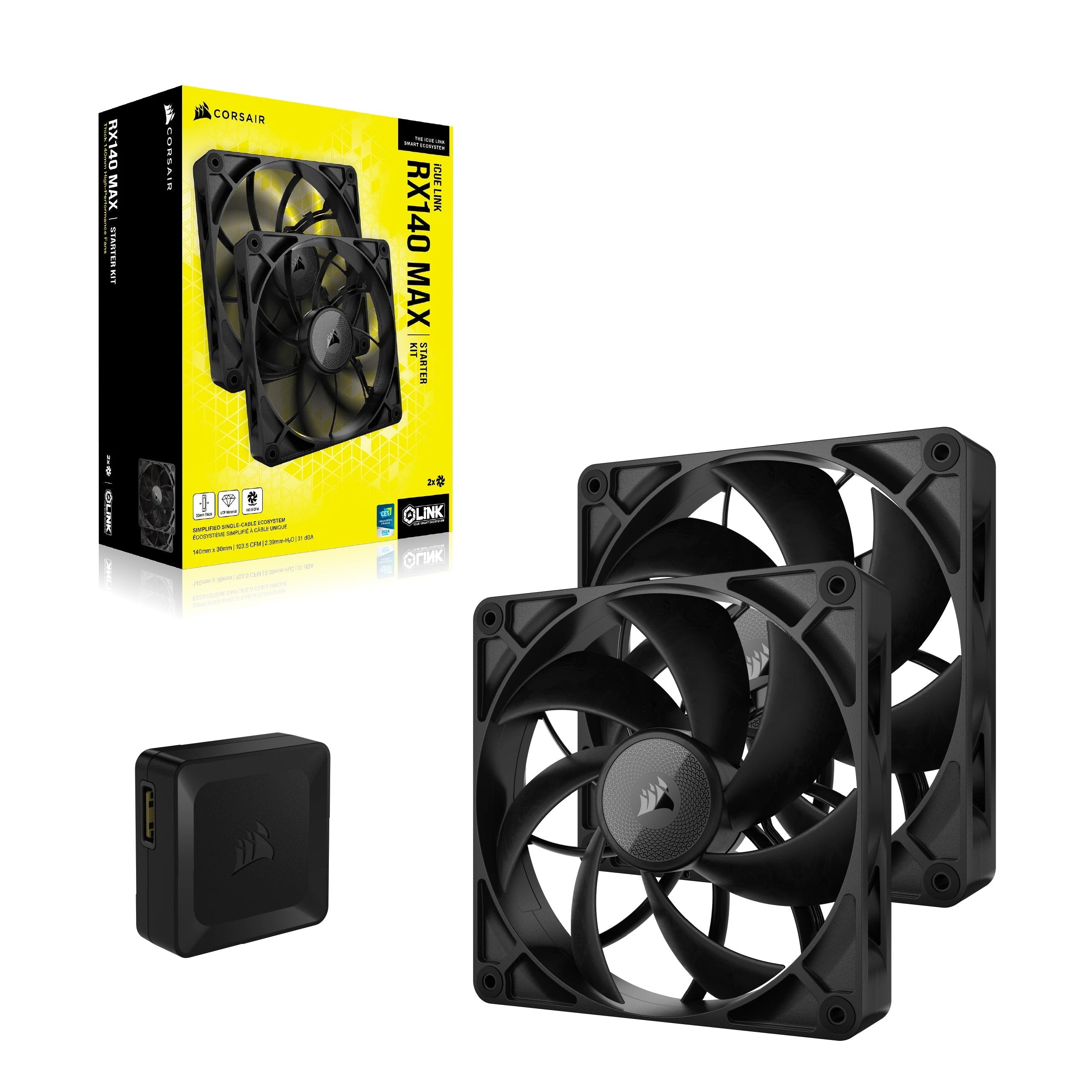 Ventilador Pc Corsair Rx140 Max Thick, Negro, Paquete De 2, 140 Mm Co-9051044-Ww