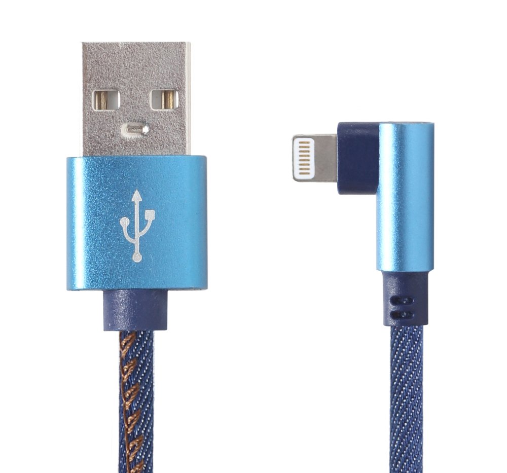 Gembird Premium Jeans Denim Usb 8-Pin 1m Blue Angled
