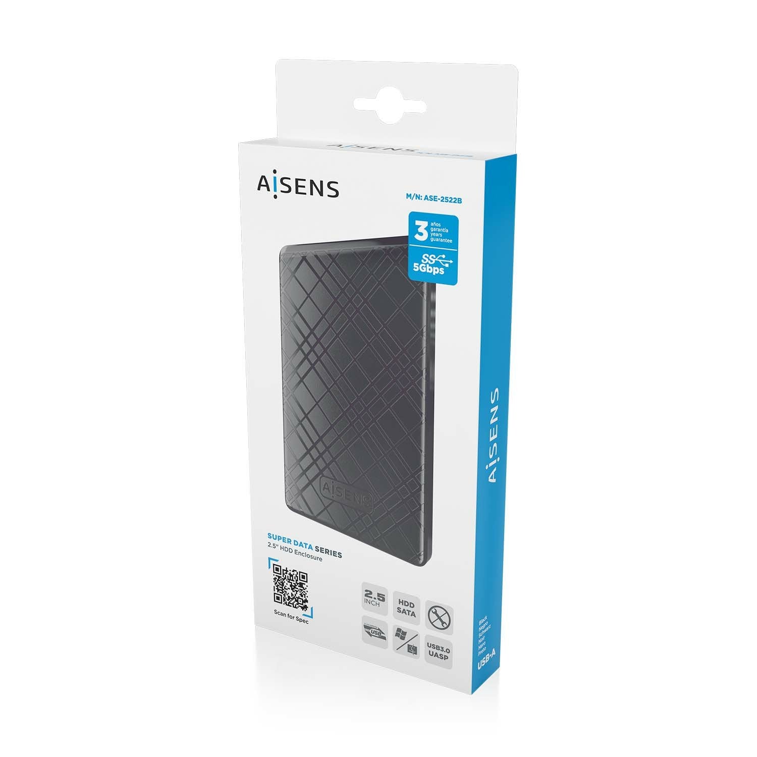 EAN 8436574709162 - AISENS ASE-2522B caja para disco duro externo Carcasa de disco duro/SSD Negro 2.5" imagen 8