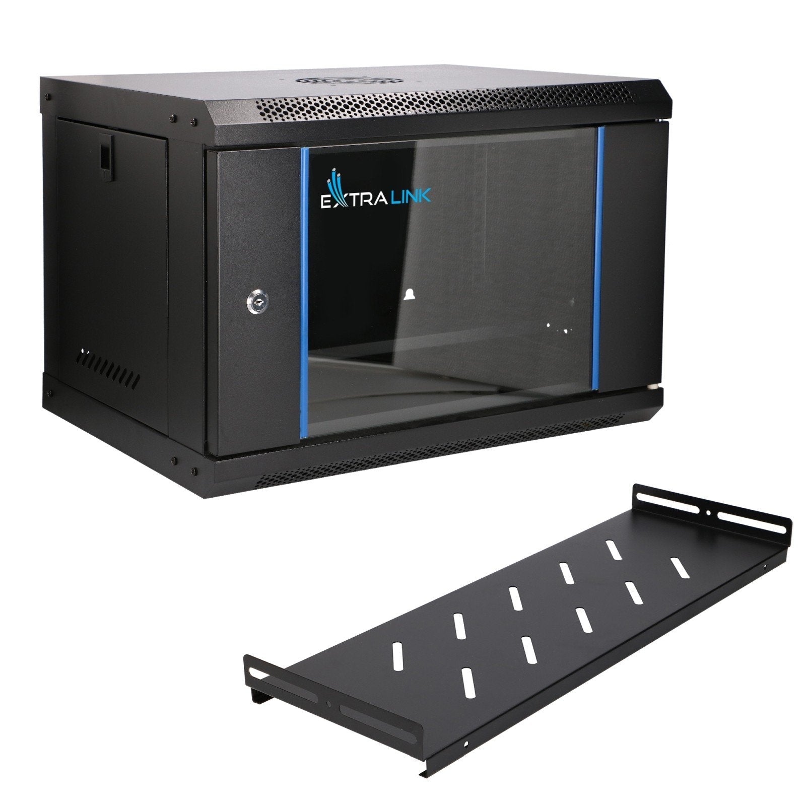 Extralink Lite 6u 530x400 Wall-Mounted Rackmount Cabinet Negro With Shelf