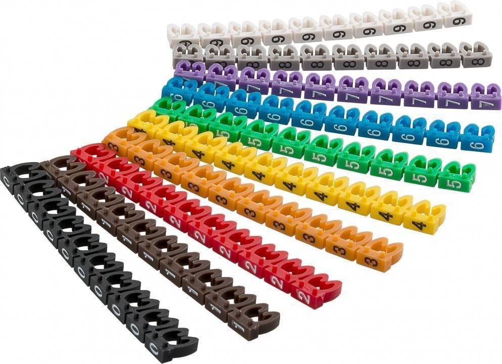 Goobay Kabelmarkierer Clips 4,0mm 72514 Ziffern 0-9 Mehrfarbig 3,8 Bis 5,9mm