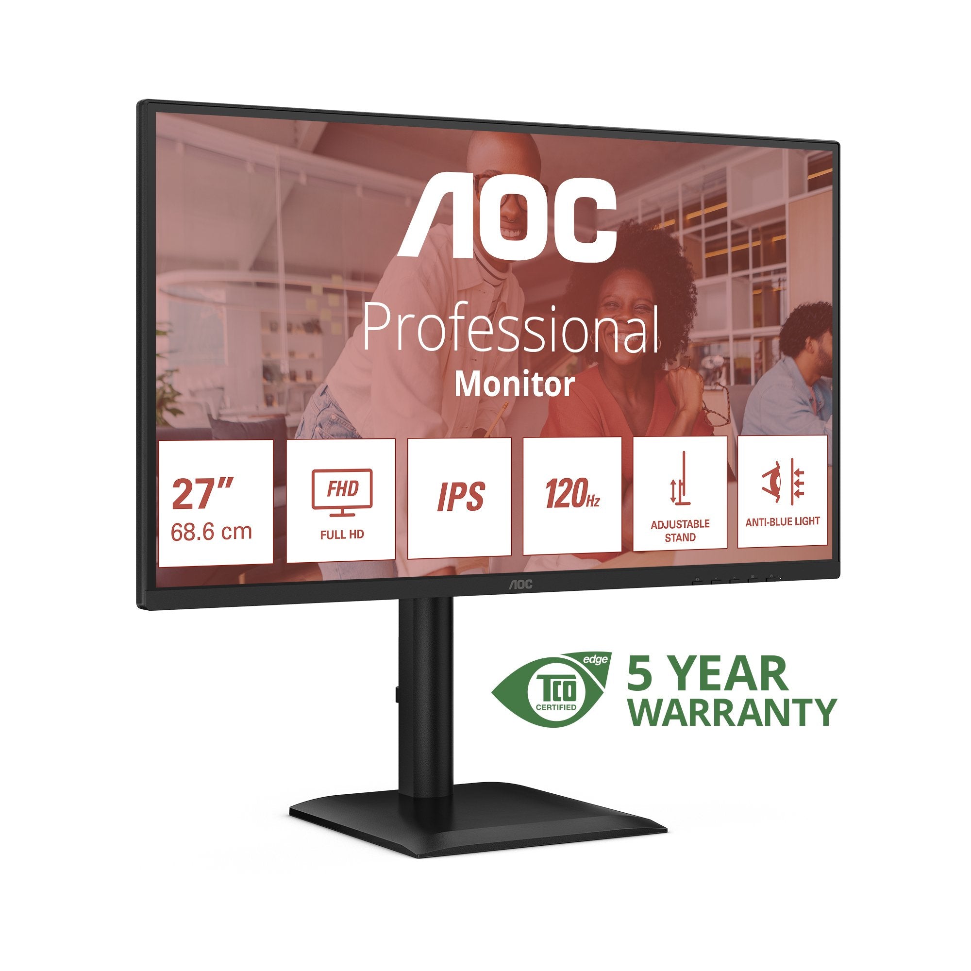 Monitor Aoc 27e4u 27" 1920 X 1080 Pixeles Full Hd Led Negro
