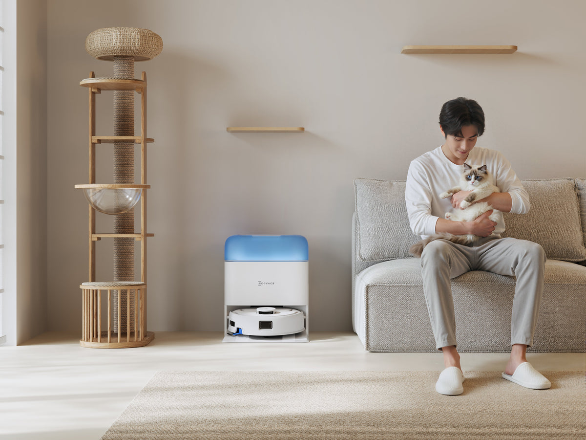 Ecovacs Deebot Mini 2 Vacuum Cleaner,Robot,Wet&Dry,Compact Design,White+Auto-Empty Station