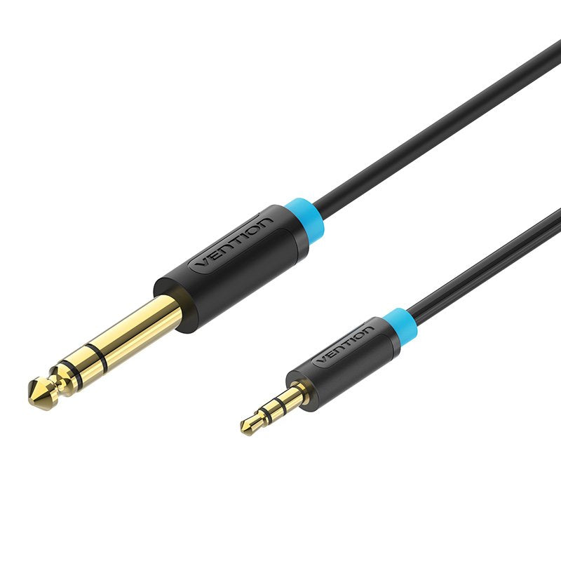 Cable Estéreo Vention Babbh Jack 6.5 Macho Jack 3.5 Macho 2m Negro