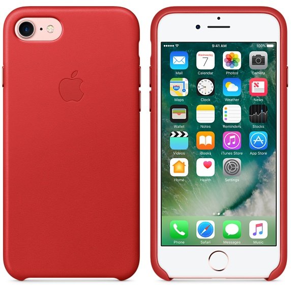 Case Apple Iphone 7 Leather Case Red Mmy62zm-A