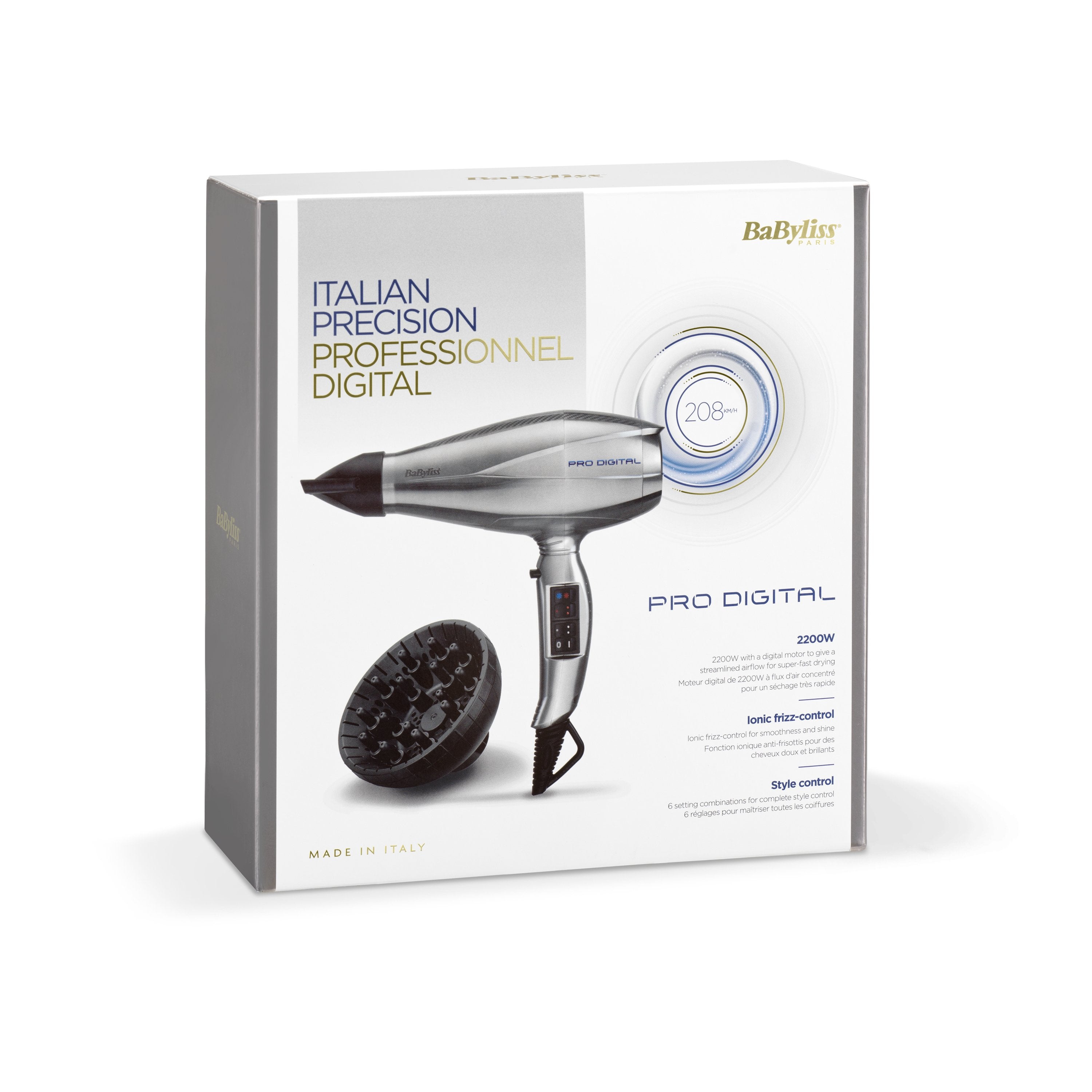 EAN 3030050112399 - BaByliss Pro Digital secador 2200 W Gris, Plata imagen 10
