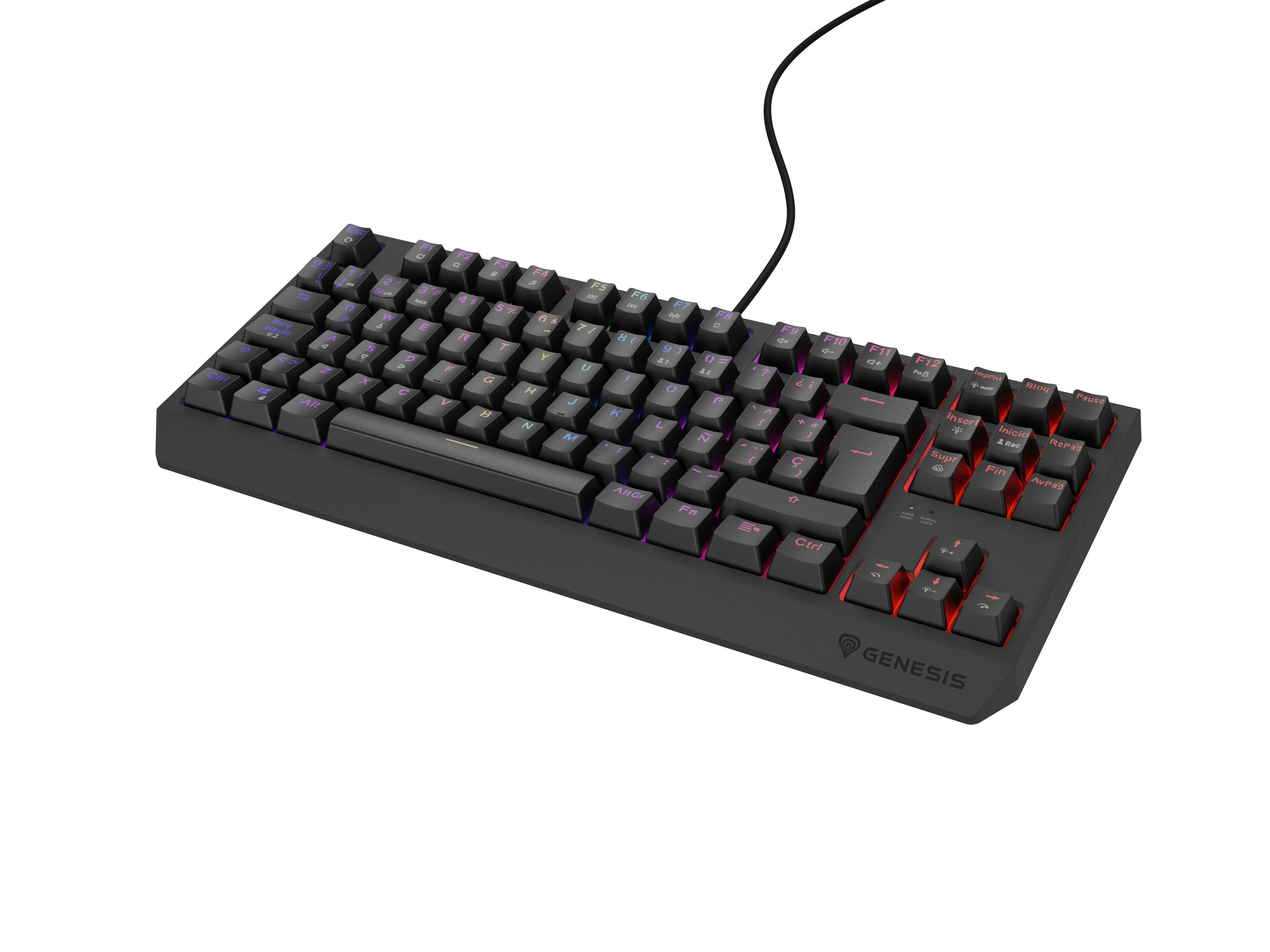 Teclado Gaming Español Genesis Thor230 Tkl Rgb Mecanico Negro Switch Outemurojo Hot Swap