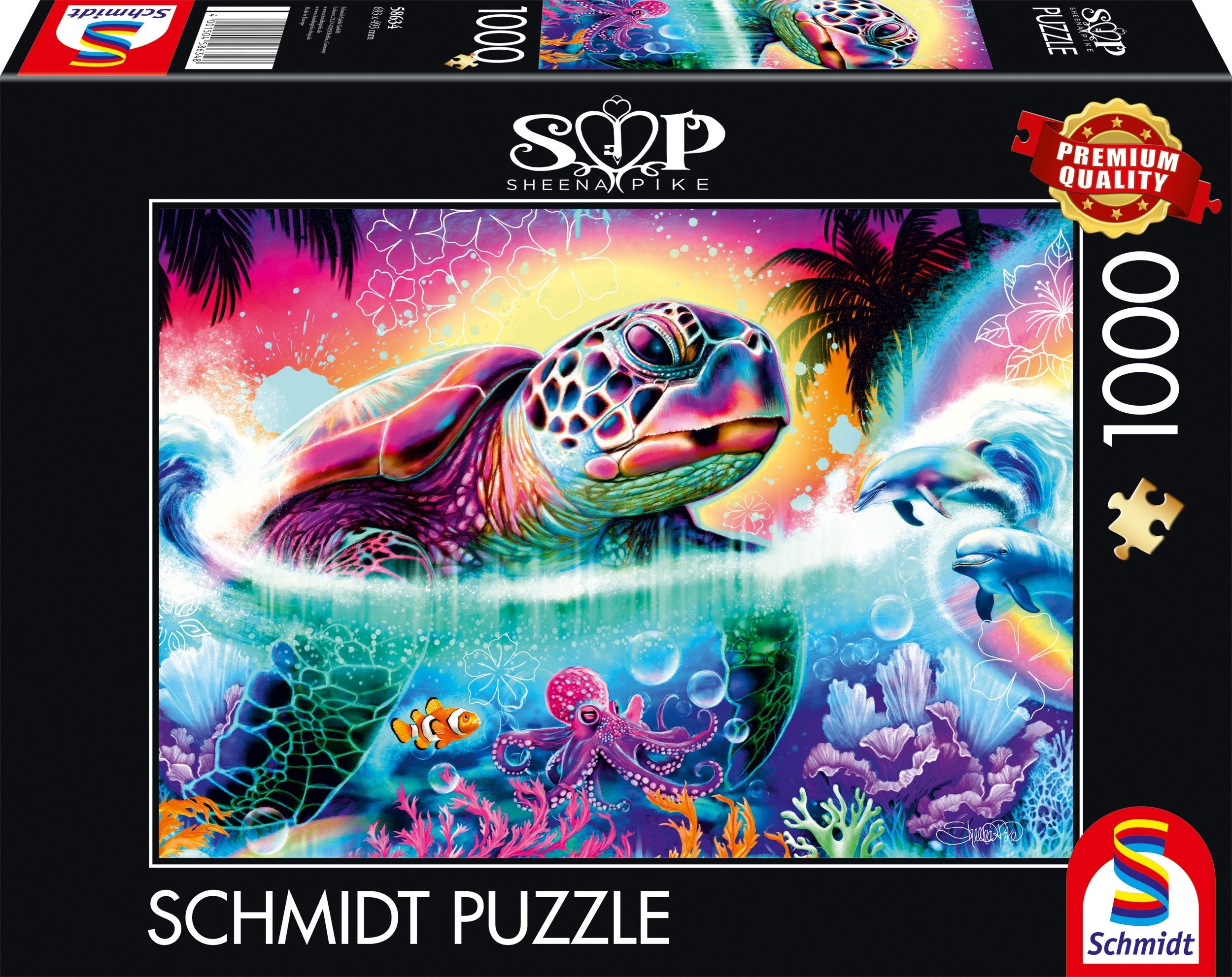 Schmidt Spiele Sheena Pike: Neon-Schildkröte (1000 Teile) 58634