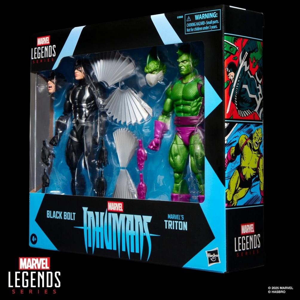 Figuras Blister 2 Black Bolt & Triton Inhumanos Marvel Legends Series 15cm