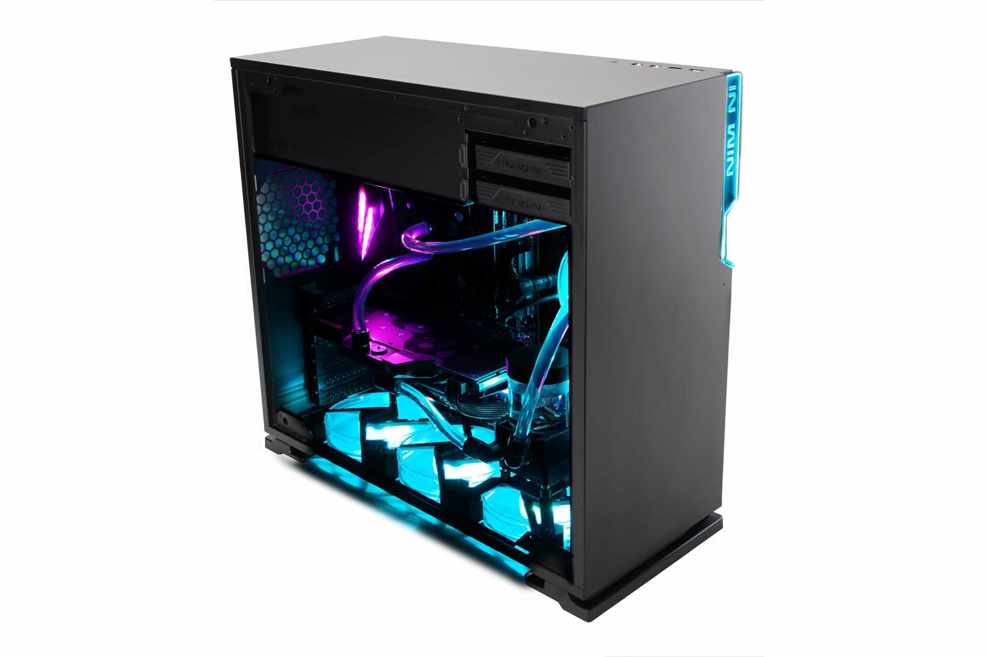 Caja Pc In Win Torre Atx 101c Negro Usb 3.1 Tipo C Y Rgb/Lateral Cristal Templado 3mm 1aciaa--000030