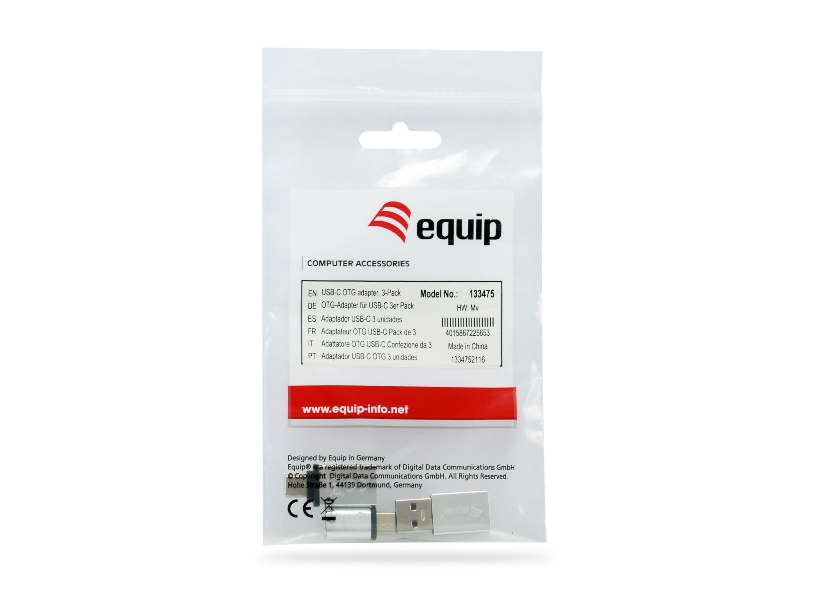 EAN 4015867225653 - Equip 133475 cambiador de género para cable USB C, USB C, USB A USB A, Micro-USB, USB C Plata imagen 1