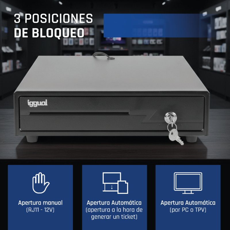 EAN 8435364316368 - iggual IRON-10 Cajón de efectivo automático y manual imagen 5