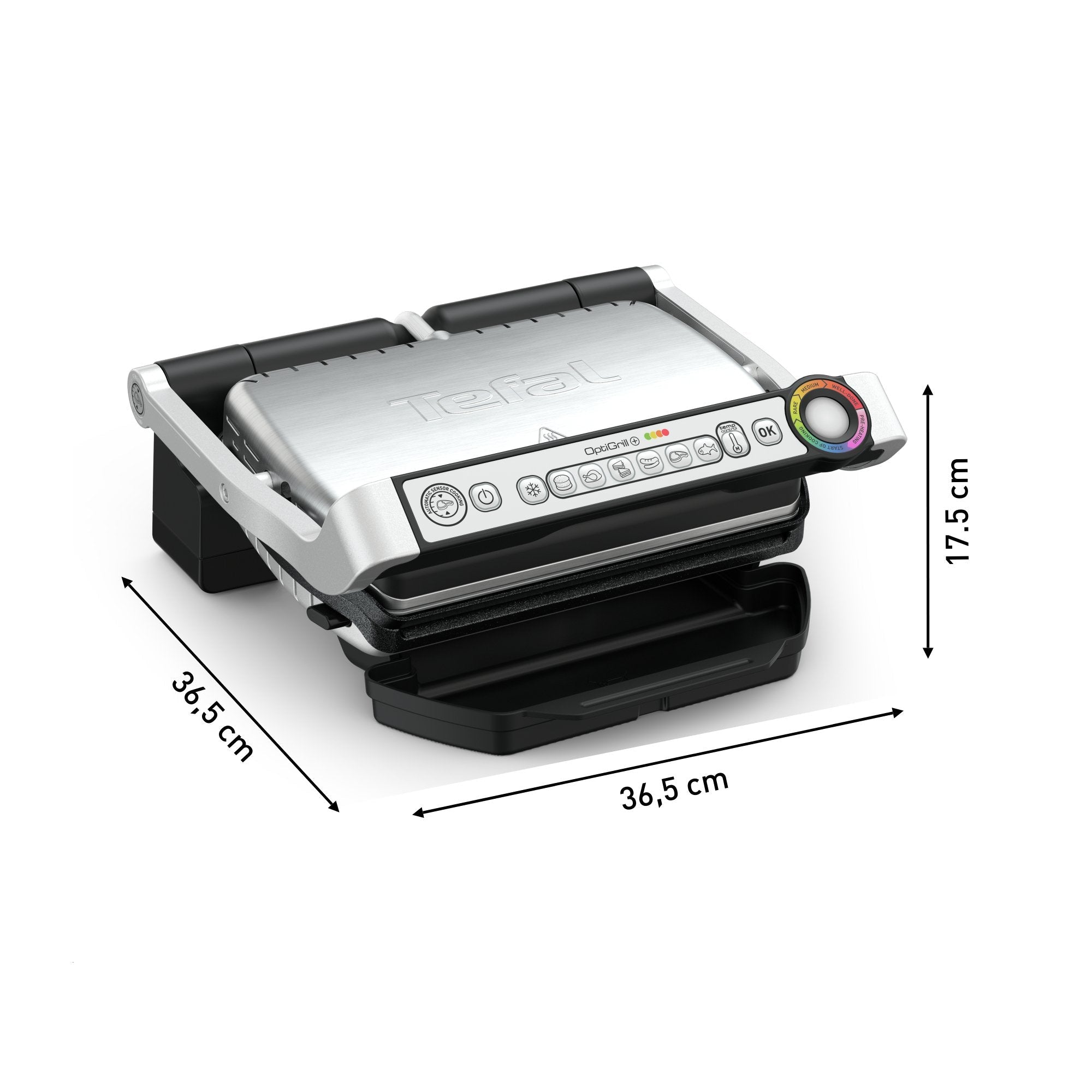 Tefal Optigrill + Snacking & Baking Gc714d, Parrilla De Contacto Plateado/Negro, 2000 Vatios Gc714d