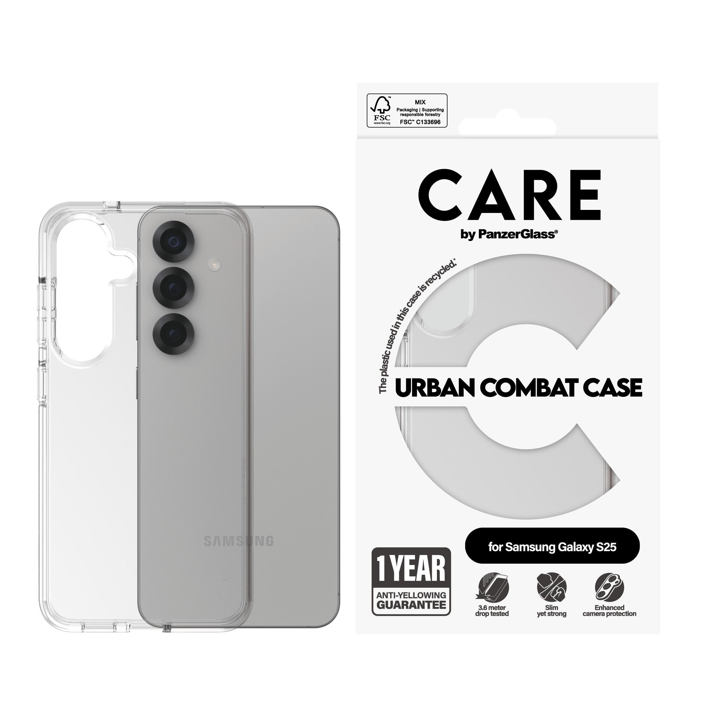 EAN 5715685016899 - PanzerGlass CARE™ by ® Urban Combat Case Transparent Samsung Galaxy S25 funda para teléfono móvil Transpa imagen 2