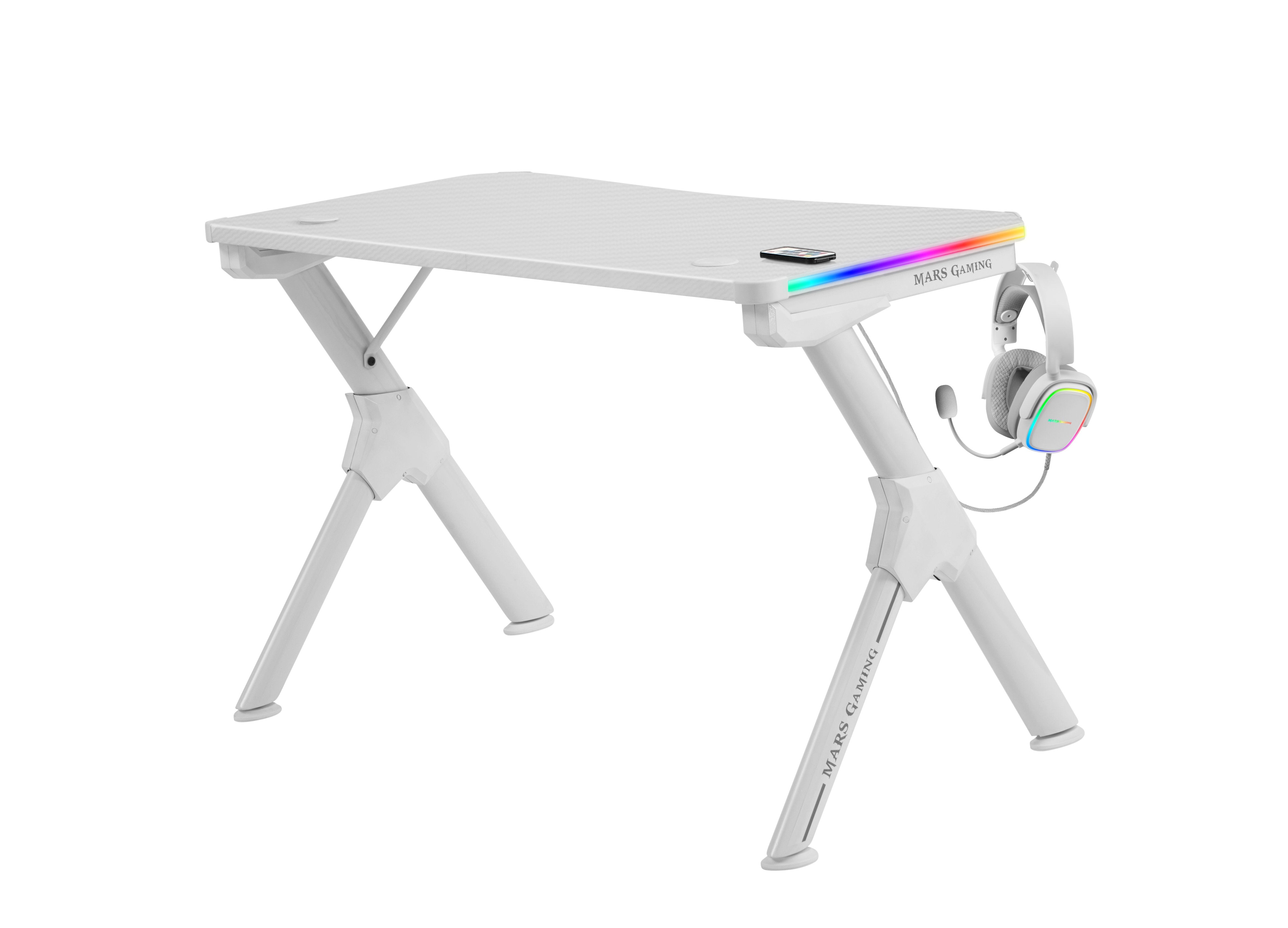 Mesa Gaming Mars Gaming Mgdrgb 110 X 60 X 75cm Blanca