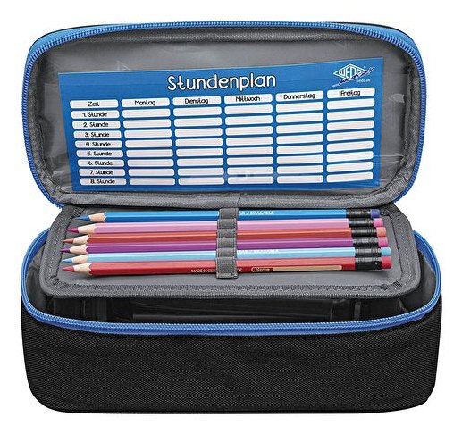 Wedo Mäppchen Schlamperbox Reissverschlussfach Negro Hellbl