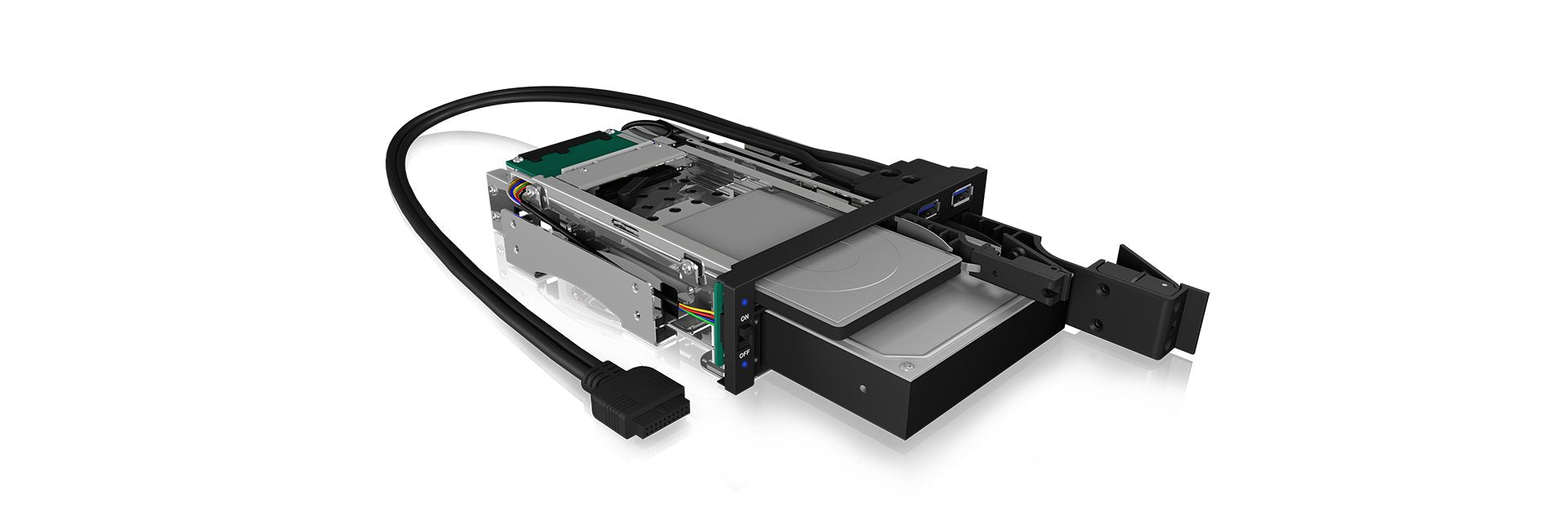 Icy Box Ib-174ssk-U 13,3 Cm (5.25") 1x 2,5"+1x 3,5" 2xsata, Für 5,25"