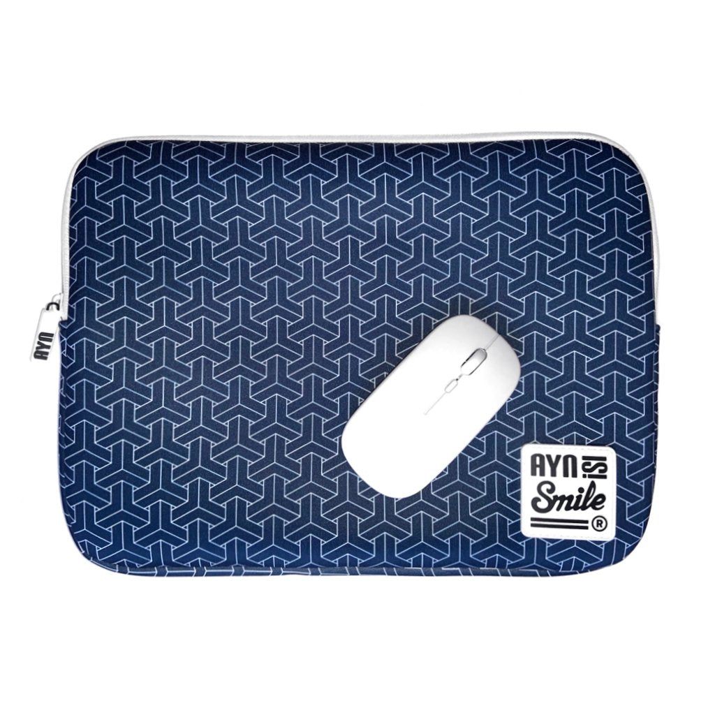 Kimono Bundle Funda Portátil Neopreno 13 Y 14 Pulgadas + Mouse Inalámbrico Estampado Japonés Kumik