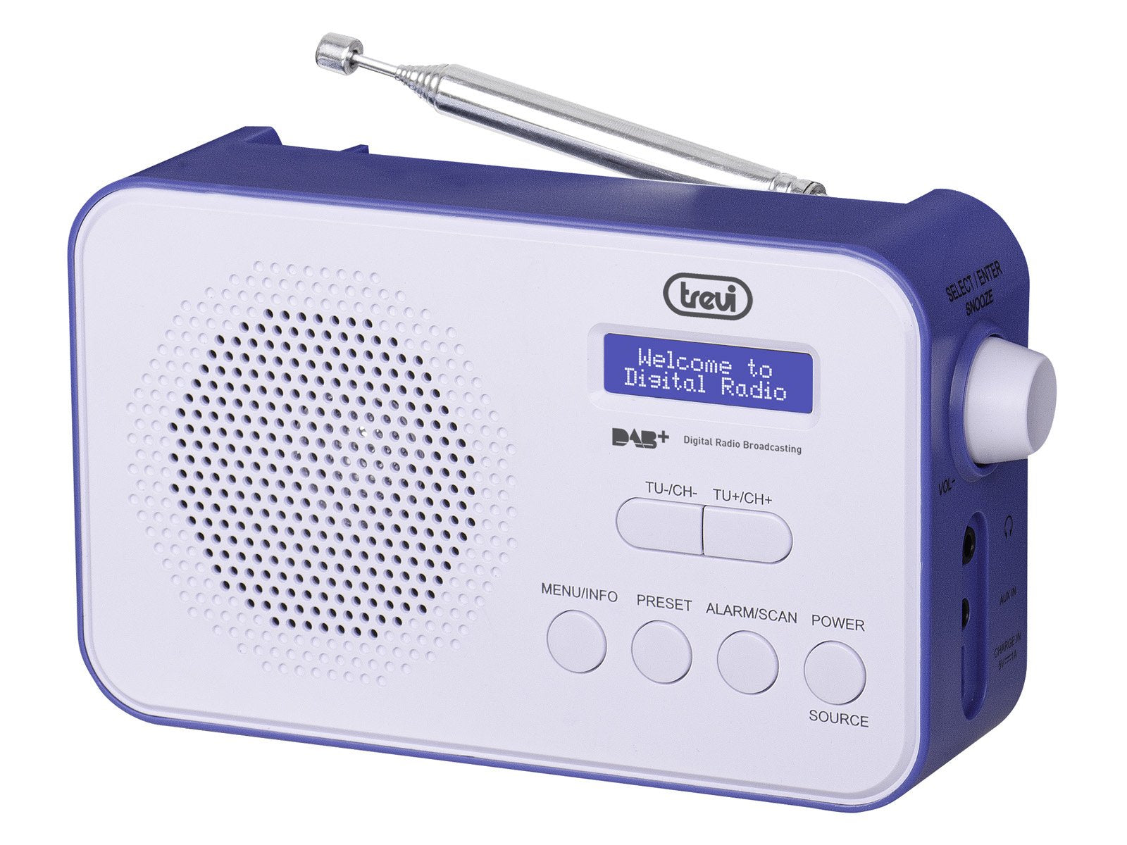 EAN 8011000025421 - Trevi DAB 7F92 R Portátil Digital Azul, Blanco imagen 1