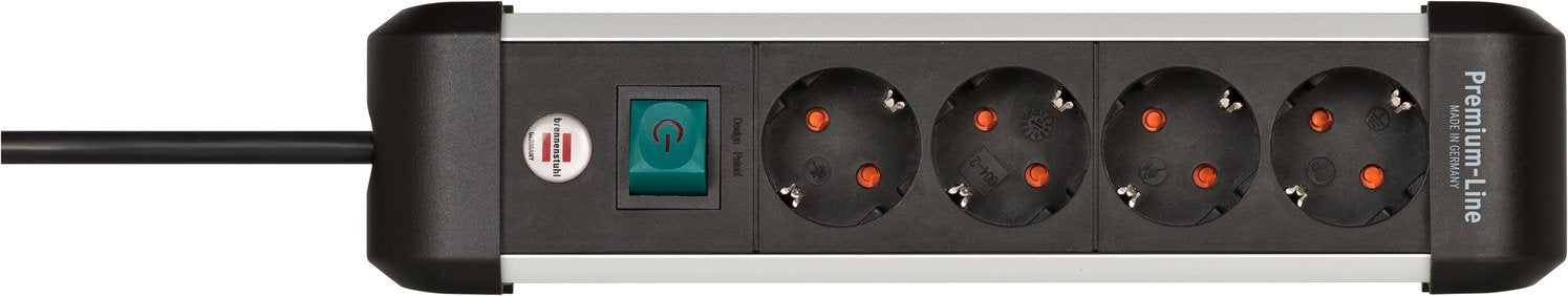 Brennenstuhl 1391030400 Base Múltiple 1,8 M 4 Salidas Ac Interior Negro, Plata