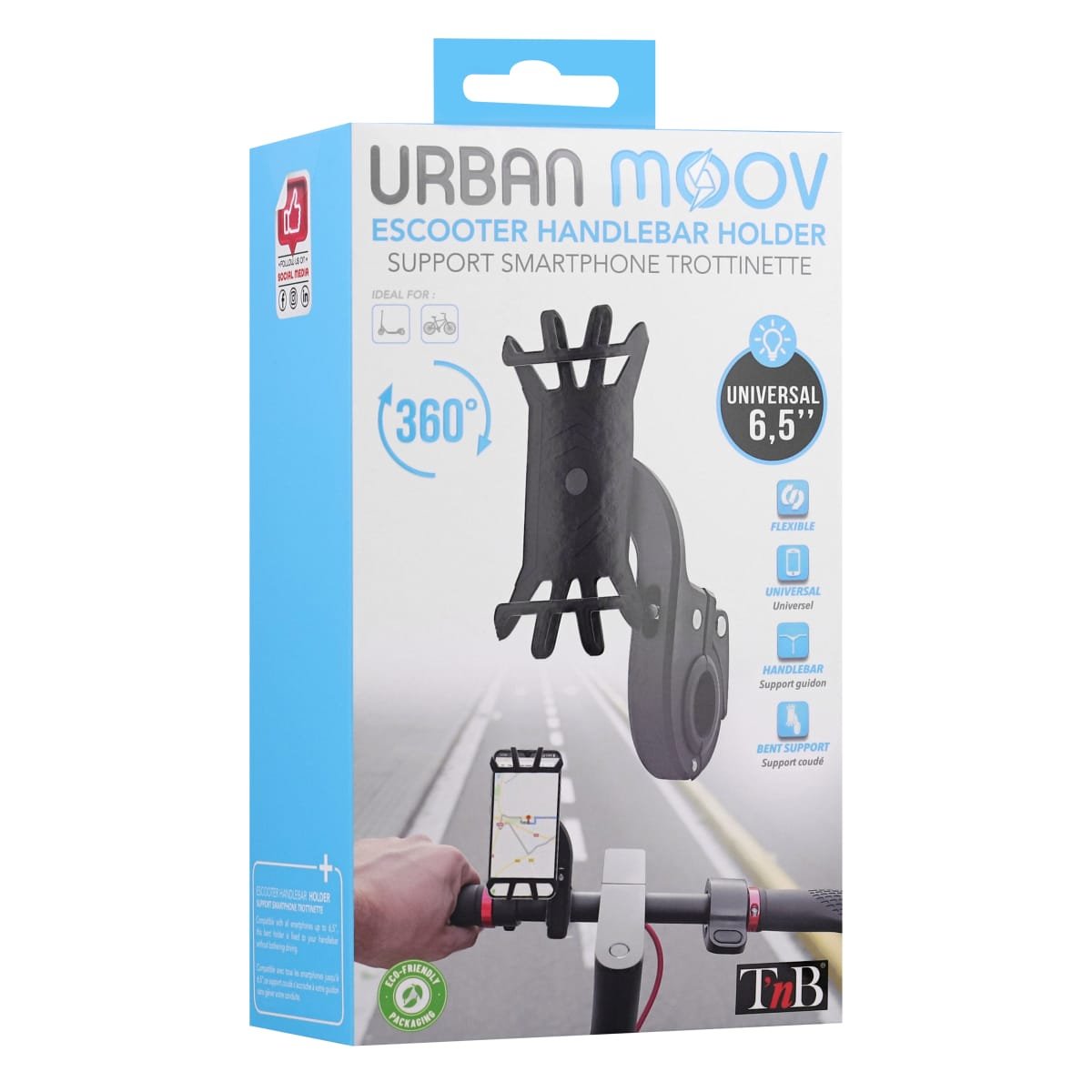 EAN 3303170101483 - T'nB Rotary smartphone holder for bike/e-scooter Soporte pasivo Teléfono móvil/smartphone Negro imagen 5