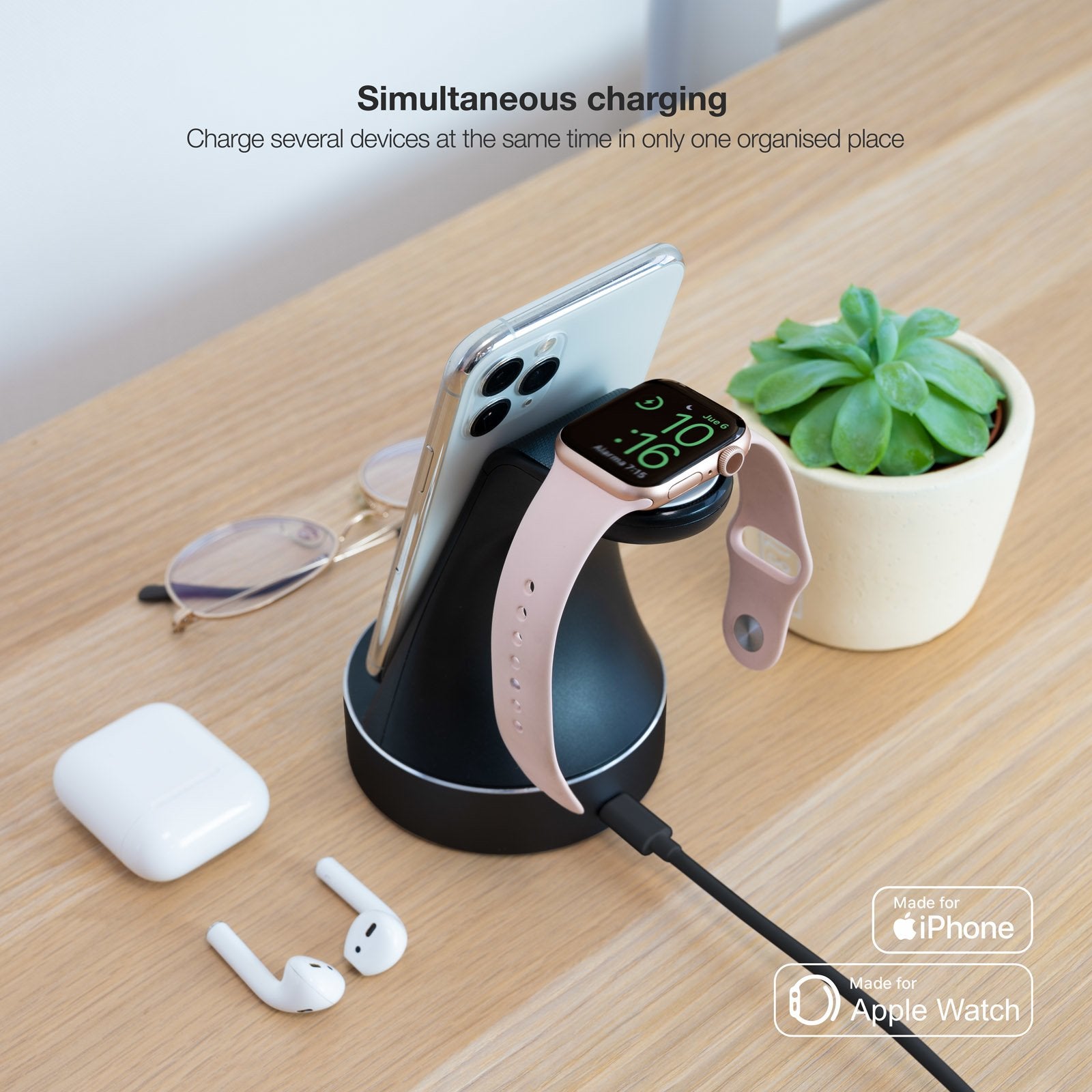 EAN 8433281012394 - TooQ TQCD02L cargador de dispositivo móvil Smartphone, Reloj inteligente USB Cargador inalámbrico Carga r imagen 6