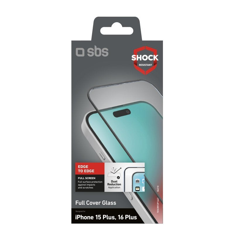 Sbs Screen Protector Full Funda Cristal Templado For Iphone 16 Plus / Iphone 15 Pl