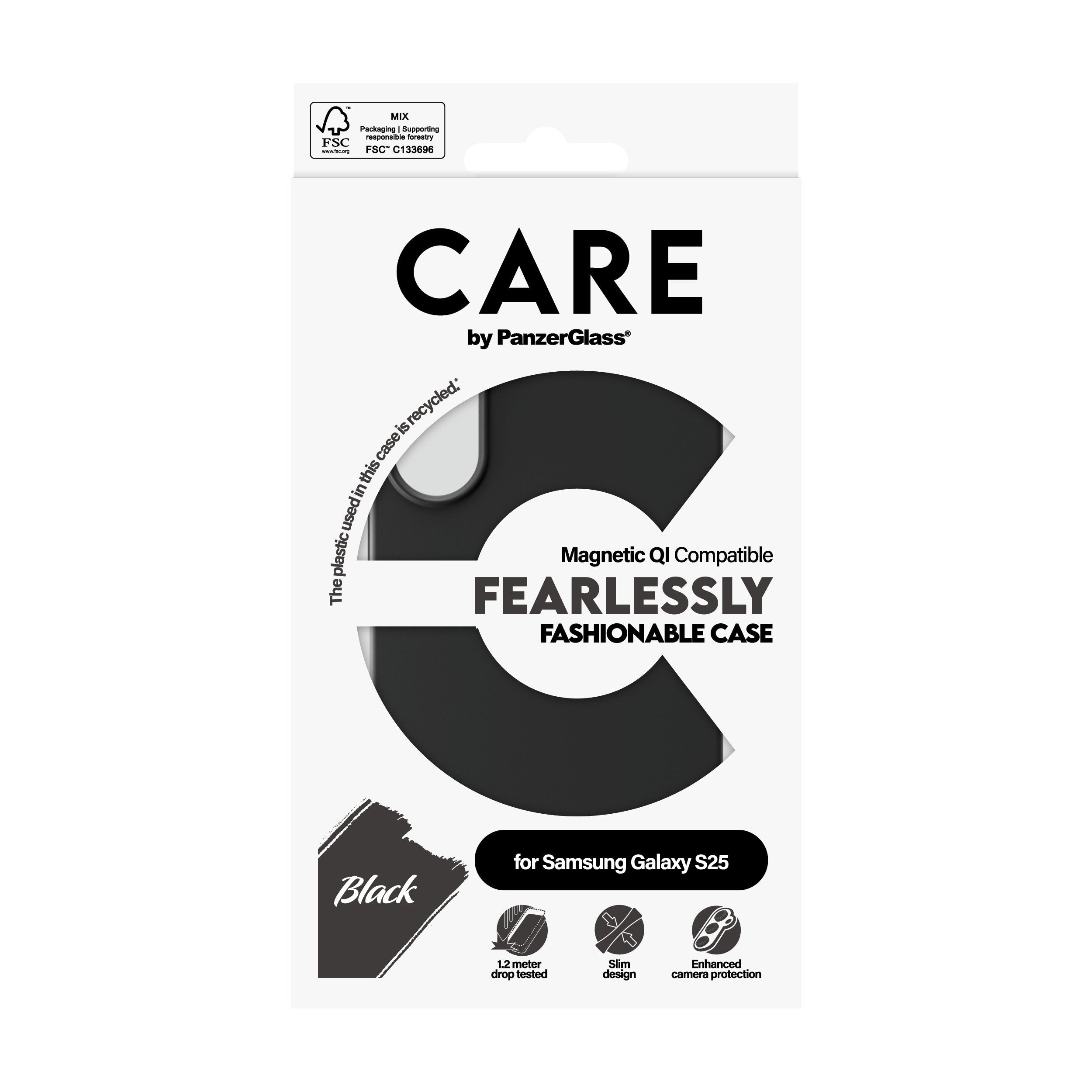 EAN 5715685016523 - PanzerGlass CARE™ by ® Case Black w. Qi Compatible Samsung Galaxy S25 funda para teléfono móvil Negro imagen 3