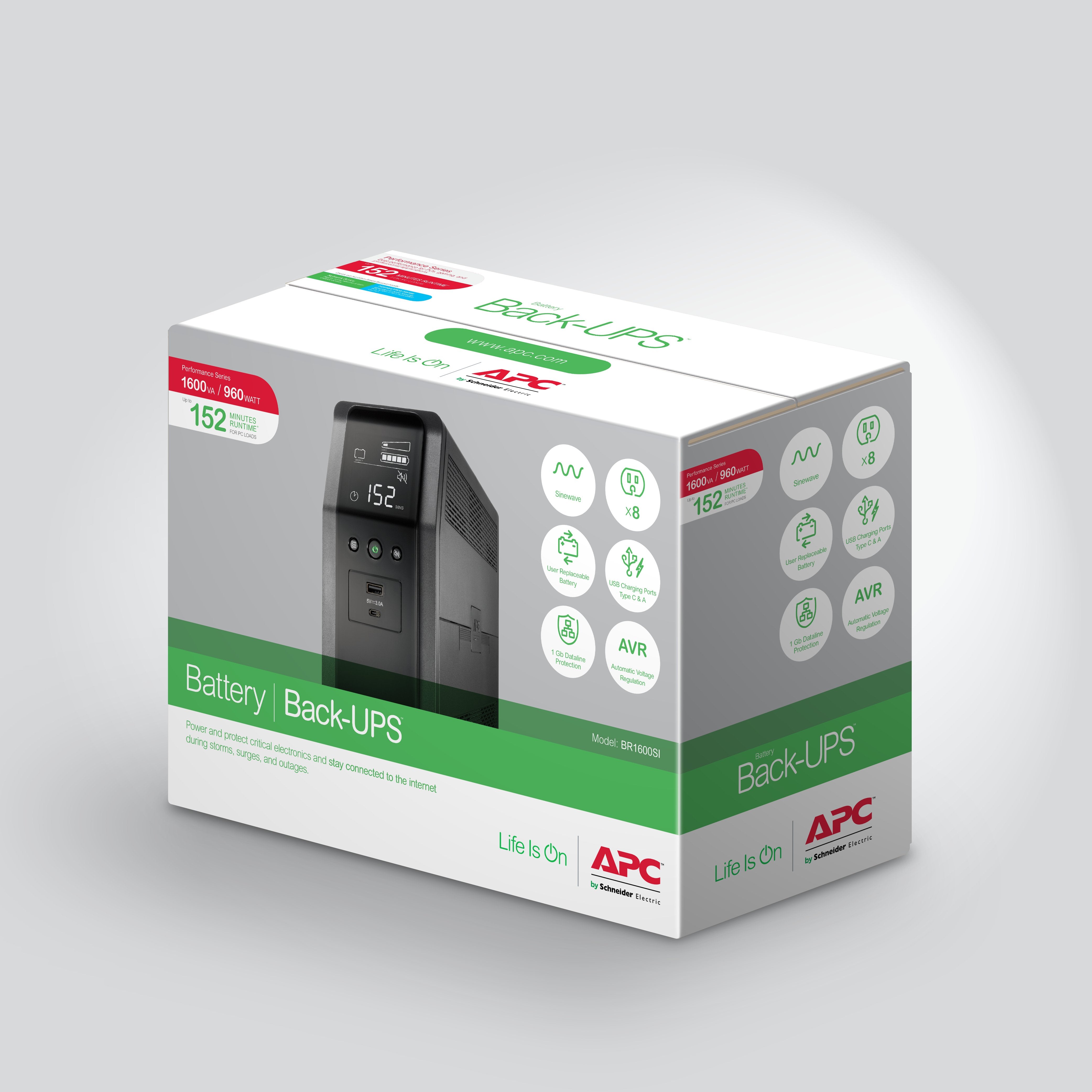 EAN 0731304346920 - APC BR1600SI sistema de alimentación ininterrumpida (UPS) Línea interactiva 1,6 kVA 960 W 8 salidas AC imagen 8