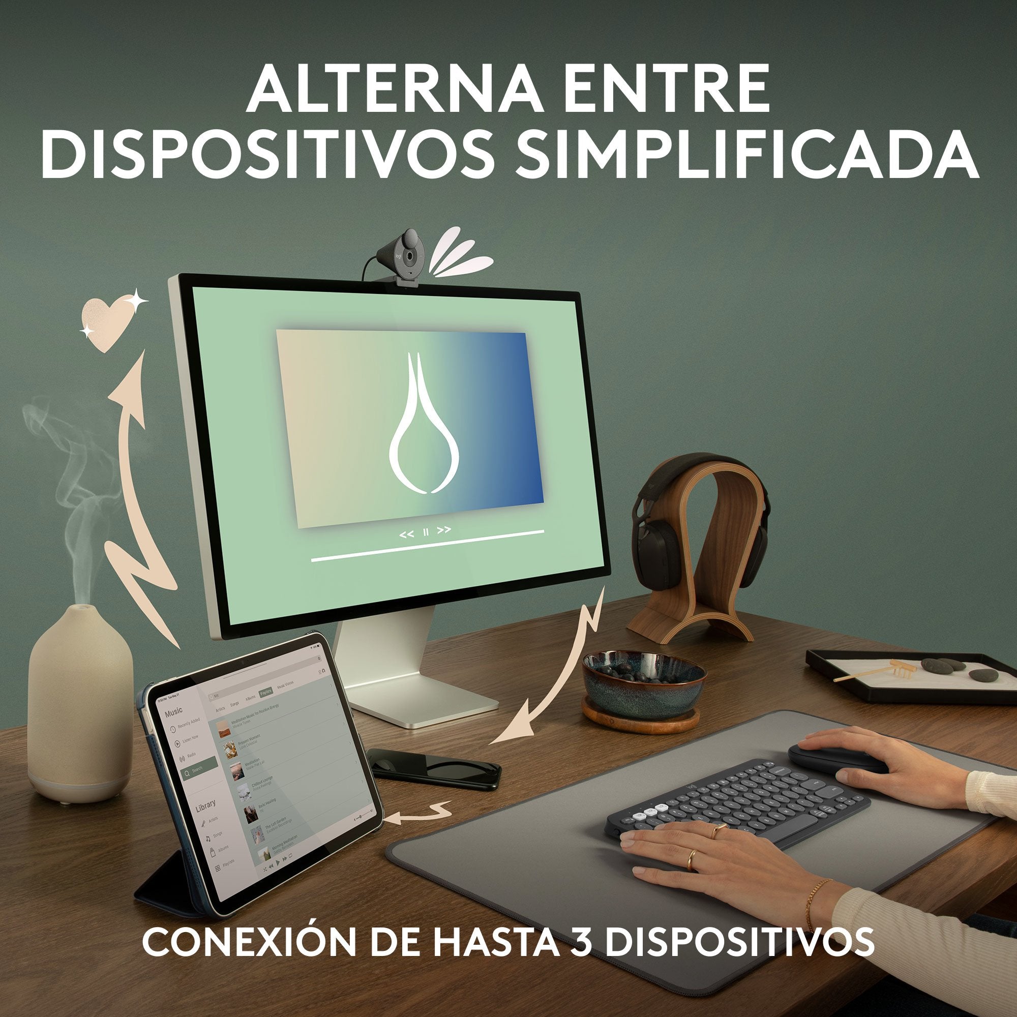 Ratón Logitech Pebble 2 M350s Wireless + Bluetooth Rosa 910-007014