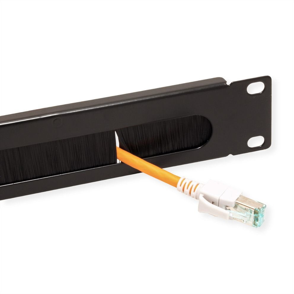Value 19-Zoll-Cabledurchfhrung 1 He Mit Brstendichtung, Schwarz