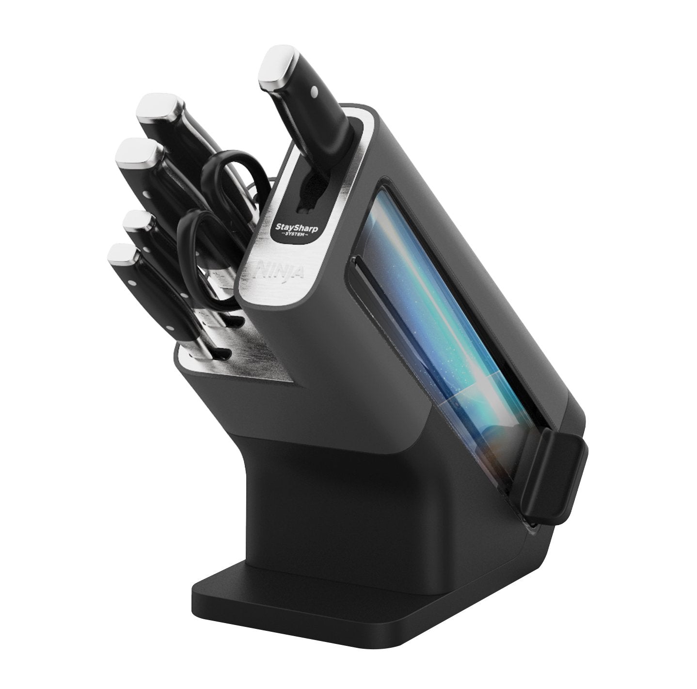 EAN 0622356249713 - Ninja Foodi StaySharp Bloque con ranuras para cuchillos Acero inoxidable Negro, Plata imagen 1