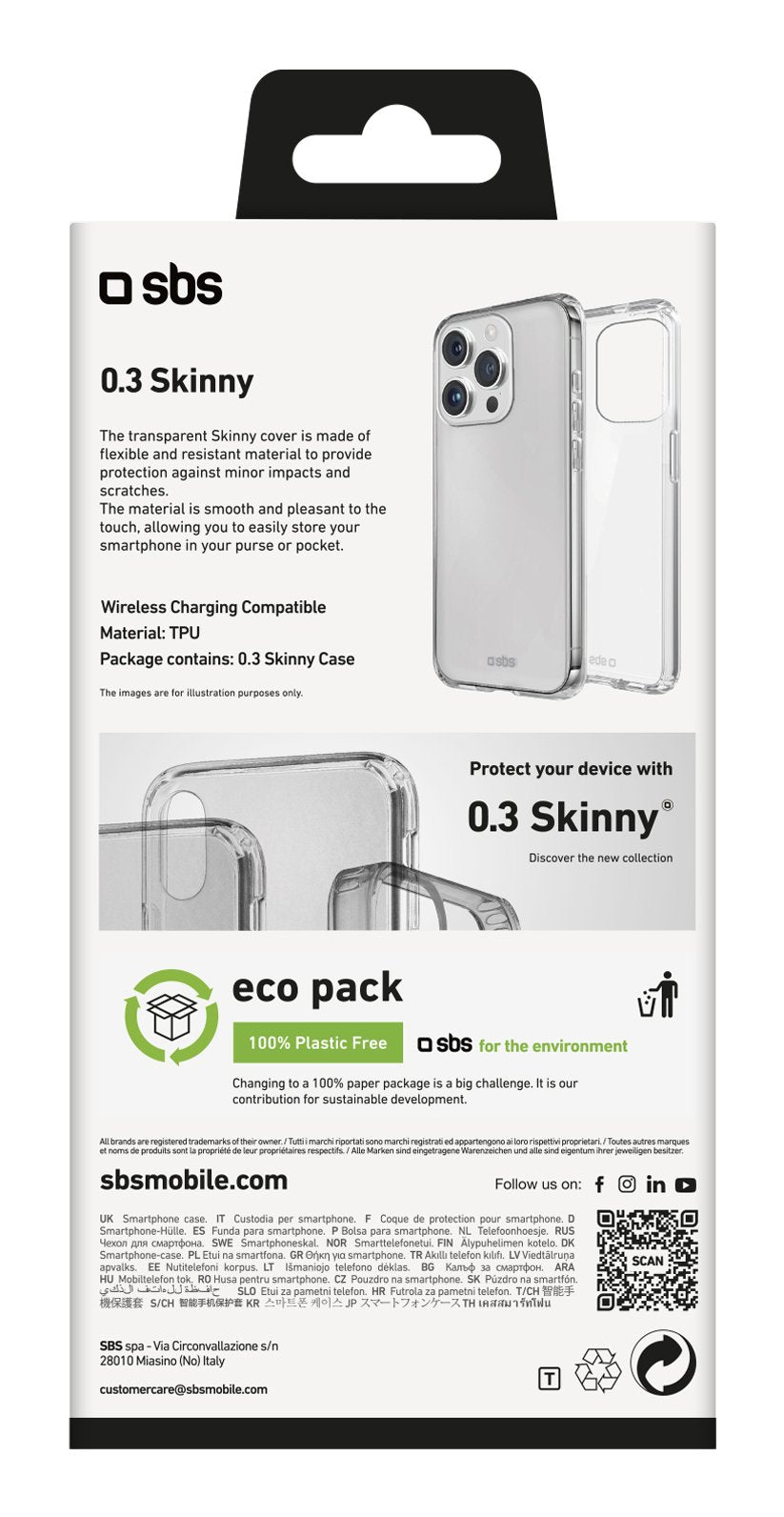 Sbs Skinny Cover Iphone 16 Pro Transparent