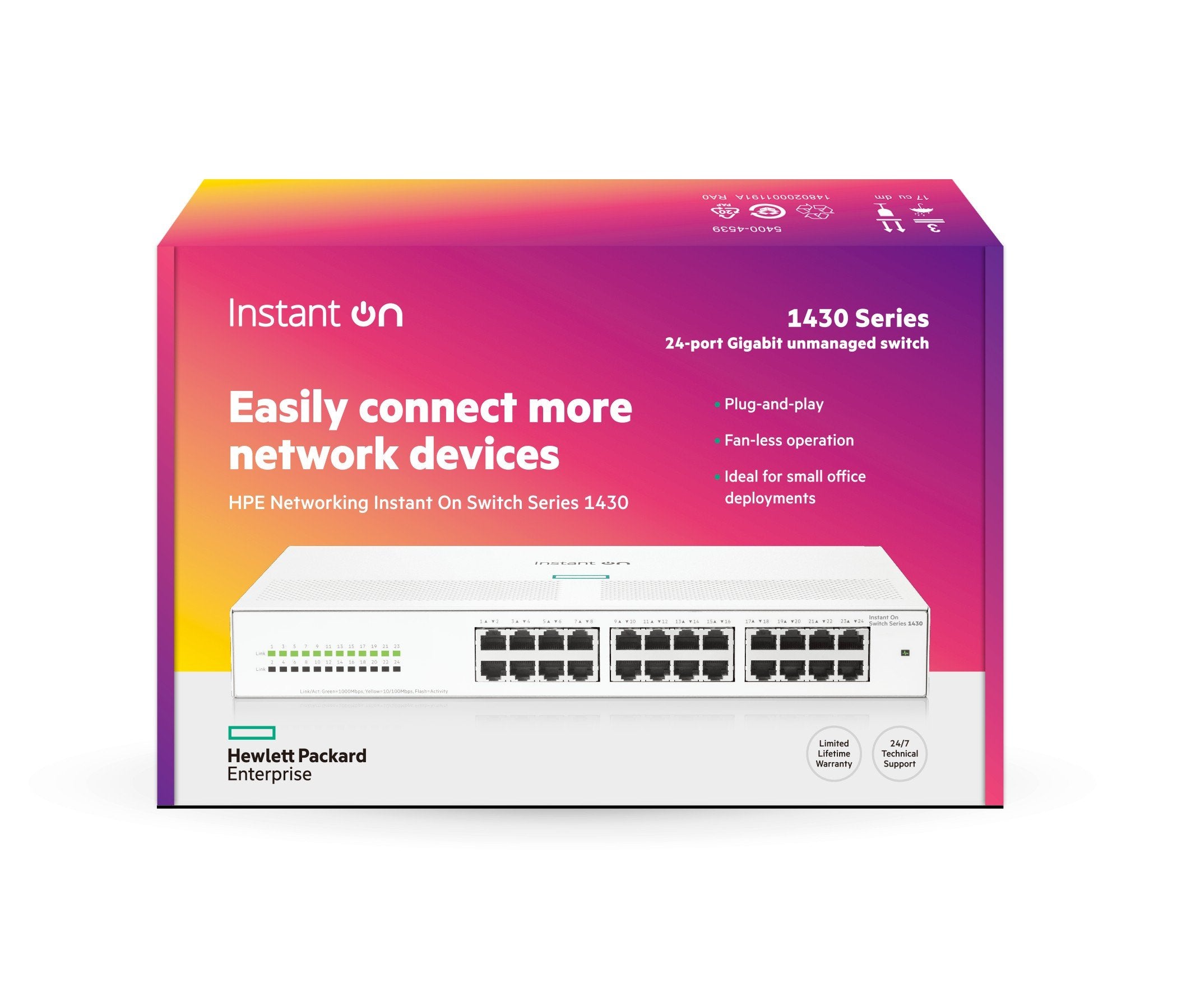 EAN 0190017537962 - HPE Aruba Networking Networking Instant On Switch 24p Gigabit 1430 imagen 2
