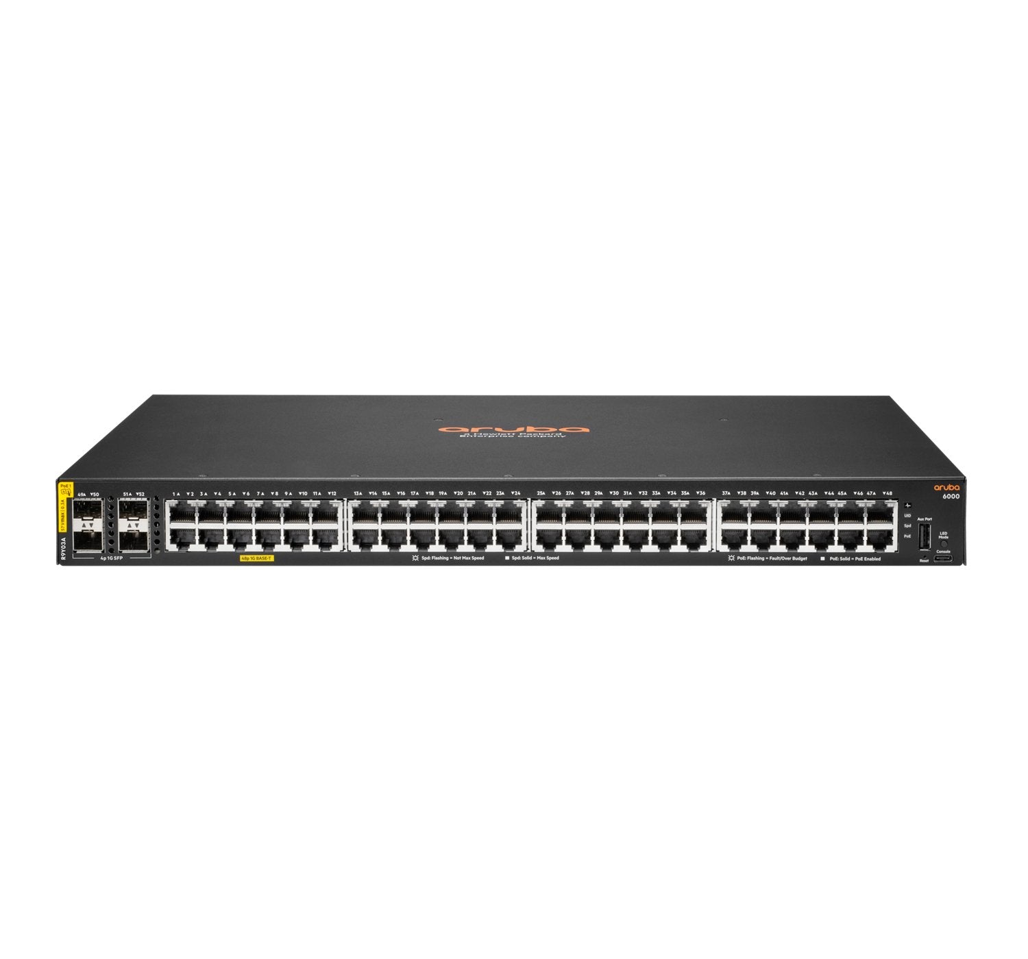 EAN 190017612034 - HPE Aruba Networking CX 6000 48G Class4 PoE 4SFP 740W Gestionado L3 Gigabit Ethernet (10/100/1000) Energía imagen 1